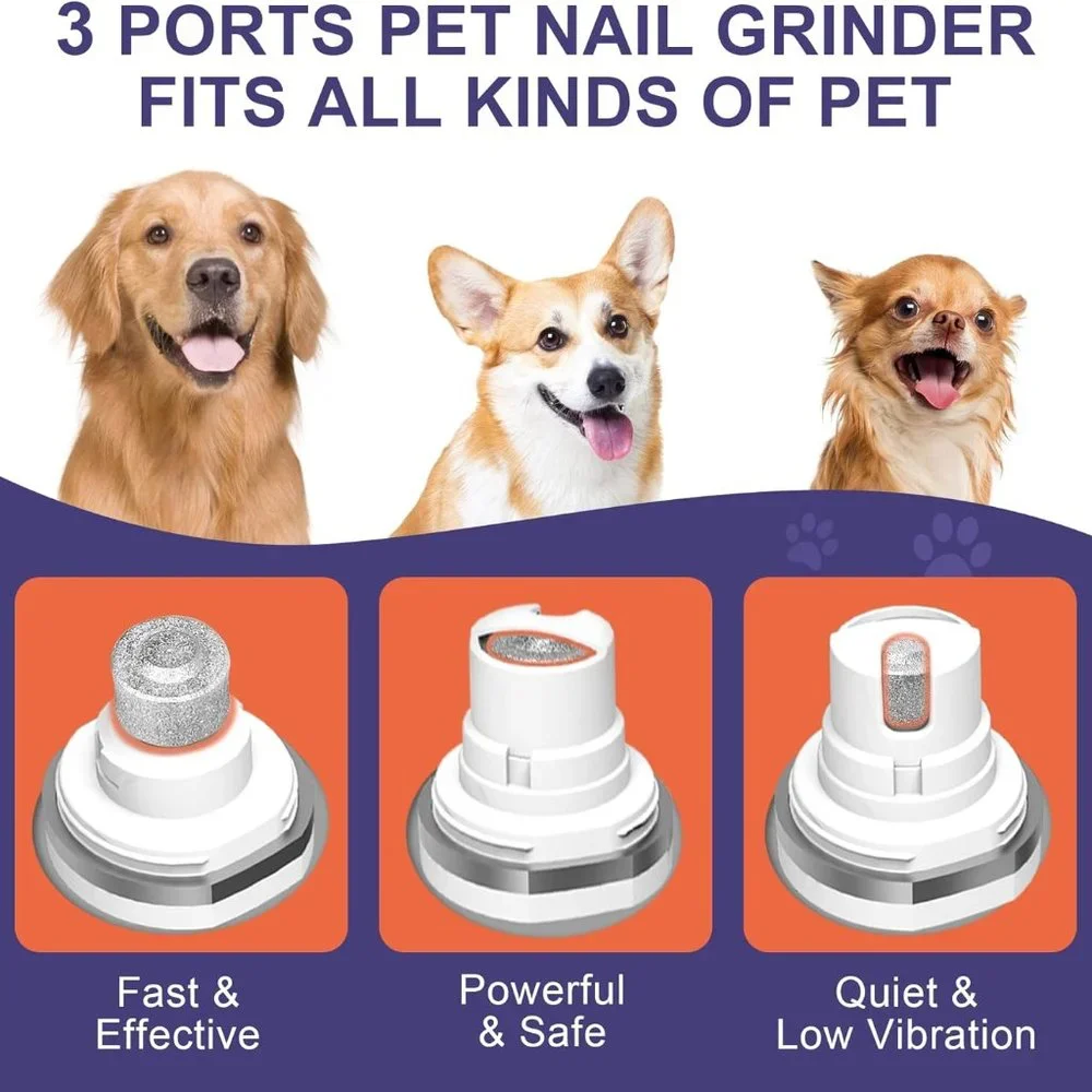 Dog Nail Grinder, Electric Dog Nail Trimmers for Large Breed, Super Quiet